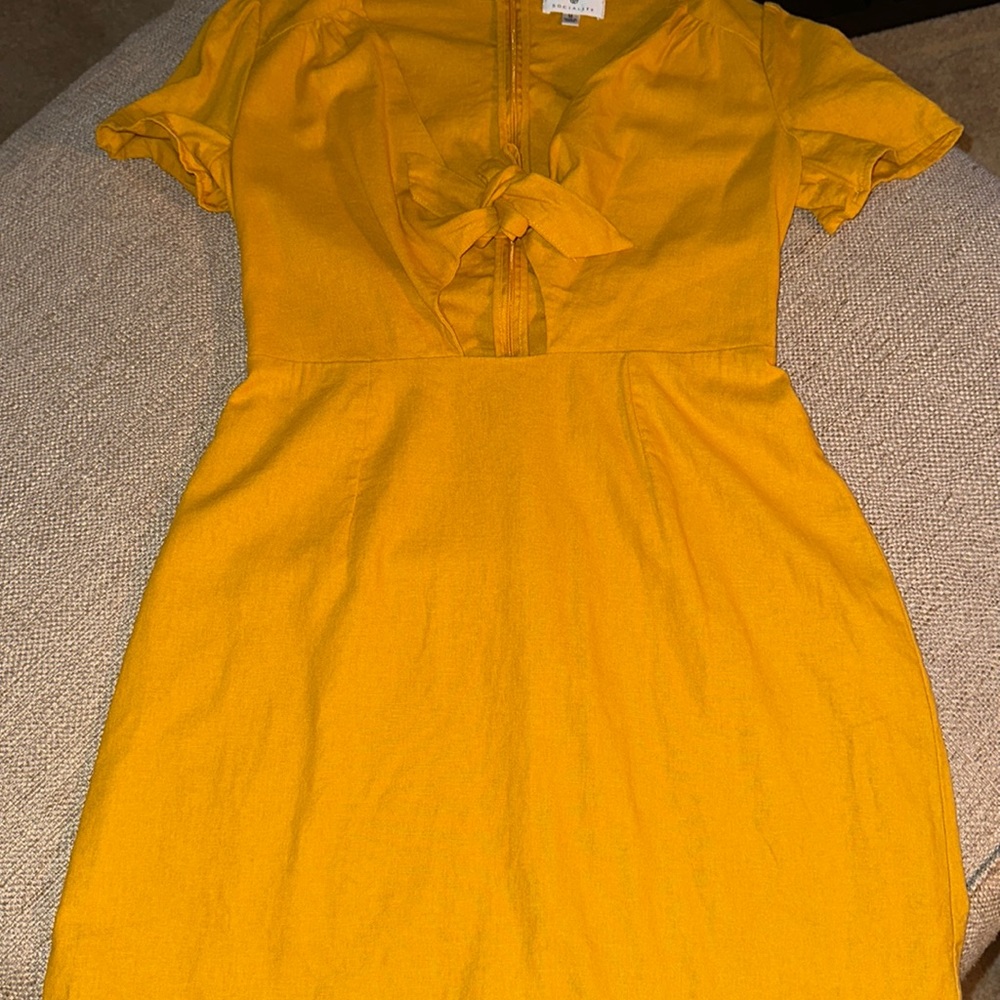 Mustard yellow socialite cutout dress size medium new